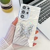 Χαμηλού Κόστους Samsung Θήκη-τηλέφωνο tok Για Samsung Galaxy S24 S24 Ultra Plus S23 Ultra A55 A35 A25 A15 5G Α54 S25 Ultra Πίσω Κάλυμμα με βάση στήριξης Προστατευτικό φακού κάμερας Ανθεκτική σε πτώσεις Πεταλούδα Επιμετάλλωση PC