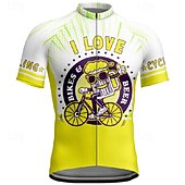 abordables Maillots pour hommes-Homme Maillot Velo Cyclisme Manche Courte Cyclisme Tee-shirt Maillot avec 3 poches arrière VTT Vélo tout terrain Respirable Séchage rapide Conception anatomique Mèche Jaune Rouge Bleu Bande dessinée
