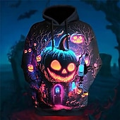 cheap Horror-Halloween Pumpkin Hoodie Pullover Anime 3D Front Pocket Graphic For Couple&#039;s Men&#039;s Women&#039;s Adults&#039; Halloween Carnival Masquerade 3D Print Party Casual Daily