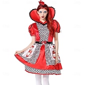 お買い得  女性用コスチューム-Alice in Wonderland おとぎ話 ハートの女王 赤の女王 ヴェノム ドレス コスプレ 映画コスプレ for 女性用 大人 カーニバル マスカレード 性能 パーティーイブニングウェア