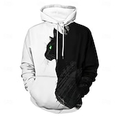 abordables Imprimé animalier-Homme Sweat à capuche Sweats à Capuche Sweat-shirt Sweat à capuche manche longue Sweat à capuche Capuche Mode 3D effet Vacances Vêtement de rue Noir Imprimé Hiver Printemps &amp; Automne Designer