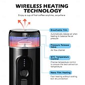 abordables Électroménager-Machine à café expresso électrique portable sans fil, mini cafetière à portion individuelle avec bac à poudre/capsule de café 2 en 1, pompe à pression, infusion automatique, 2500 mAh