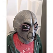 preiswerte Masken-Außerirdischer Maske Haloween Figuren Realistische Maske Erwachsene Herren Damen Gruseliges Kostüm Halloween Karneval Einfaches Karnevalskostüm