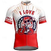 abordables Maillots pour hommes-Homme Maillot Velo Cyclisme Manche Courte Cyclisme Tee-shirt Maillot avec 3 poches arrière VTT Vélo tout terrain Respirable Séchage rapide Conception anatomique Mèche Jaune Rouge Bleu Bande dessinée