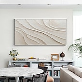 preiswerte Landschaftsgemälde-großes weißes Ölgemälde handgefertigt 3D weißes Ölgemälde auf Leinwand handgefertigtes abstraktes Gemälde handgefertigte Wandkunst Pattle Knife Wave-Gemälde leichtes Luxus-Ölgemälde für Wohnzimmer