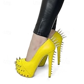 economico Tacchi a Piattaforma-tacchi alti neri a spillo da donna - décolleté con plateau borchiate punk rock per clubwear e feste