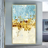 preiswerte Abstrakte Gemälde-Folienölgemälde, handgemalte abstrakte Goldfoliengemälde, handgemachte reich strukturierte Acrylmalerei, Wandkunst, handgemaltes Kunstwerk, Ölgemälde für Wohnzimmer, Büro, Wanddekoration,