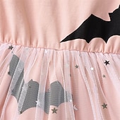 cheap Party Dresses-Girls' 3D Bat Dress Long Sleeve Spring Fall Vacation Daily Holiday Princess Beautiful Sweet Little Kids(4-7ys) 4-7 Years Casual Dress A Line Dress Tulle Dress Knee-length Regular Fit