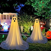 cheap Halloween Outdoor-Halloween Decorations Lighted Ghosts Outdoor Decoration Lights Yard Halloween Standing Ghost Lights Battery Operated Porch for Patio Spooky Atmosphere Decorations 1pc