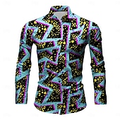 cheap Tops-Retro Vintage Retro Vintage 1970s 1980s Shirt Hippie Men's Disco Party Casual Daily Shirt