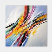 abordables Peintures paysages-Peinture à l&#039;huile colorée 3D faite à la main sur toile, grand couteau à palette texturé abstrait peint à la main, peinture à l&#039;huile boho, art mural personnalisé, œuvre minimaliste contemporaine pour