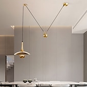 abordables Suspension-Lampe suspendue à LED blanc chaud 30/40/50 cm lustre à branches à poulie industrielle avec lampe à fil rétractable de style campagnard rétro réglable pour éclairage intérieur et éclairage de plafond