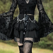 abordables Bas-Gothique Steampunk Jupe Bal Masqué Fille gothique Femmes Mascarade Soirée Adulte Jupe