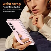 cheap Samsung Cases-Phone Case For Samsung Galaxy Z Fold 6 Back Cover with Stand Holder with Screen Protector Full Body Protective Retro PC Silicone