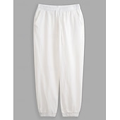 economico Classico-Per uomo Pantaloni di lino Pantaloni Pantaloni estivi Vita elastica Gamba dritta Alto aumento Tinta unica Comfort Traspirante Lunghezza intera Matrimonio Per eventi Festività Di tendenza Grigio verde