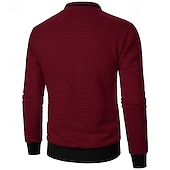 cheap Casual Jackets-Men&#039;s Lightweight Jacket Waffle Jacket Summer Jacket Transition Jacket Vacation Daily Pocket Spring &amp;  Fall Plain Fashion Classic Standing Collar Regular Black White Wine Navy Blue Khaki Jacket