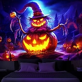 voordelige halloween wandtapijten-Halloween decoraties blacklight wandtapijt jack o lantern uv reactief glow in the dark glow party psychedelisch trippy misty hangend wandtapijt muurschildering voor woonkamer slaapkamer