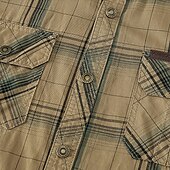 preiswerte Arbeitshemden für Herren-Herren Hemd Arbeitshemden Lässiges Hemd Knopfhemd Kaki Armeegrün Dunkelblau Langarm Plaid Kargen Urlaub Festtage Vordertasche Bekleidung Polyester Modisch Brautkleider schlicht Komfortabel