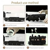 abordables Humidificateurs et déshumidificateurs-humidificateur en forme de train avec veilleuse et diffuseur télécommandé à brume fraîche