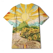 olcso Retro grafika-Hippi mexikói afrikai Póló Tie-Dye póló 3D Csomózott színezés 80-as évek Retro Vintage 1980-as évek 1970-es évek Kompatibilitás Férfi Felnőttek Álarcos mulatság 3D nyomtatás Alkalmi / Napi