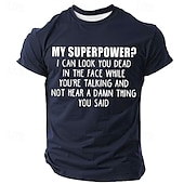 cheap Men&#039;s Funny T shirts-Men&#039;s Funny Slang T shirt Short Sleeve T shirt 3D Print Crew Neck Shirt Retro Vintage Casual Street Style Sports Outdoor Holiday Going out Black Green Dark Blue Spring &amp; Summer Clothing Apparel S M L