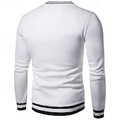 cheap Basic T shirts-Men&#039;s T Shirt Pullover Sweatshirt Knit Tee Long Sleeve V Neck Winter Spring &amp;  Fall Solid Color Knitwear V Neck Casual Daily Dark Grey White Black Top Tee for Men