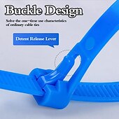 economico Articoli per la casa-100 fascette fermacavi in nylon autobloccanti riutilizzabili 5×300mm - fascette fermacavi regolabili resistenti con design a fibbia per fissare cavi, fili