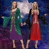preiswerte Damenkostüme-Hokuspokus Hexe Winifred Walpurgisnacht Kleid Erwachsene Damen Punk &amp; Gothic Party / Abend Maskerade Einfaches Karnevalskostüm