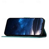 זול נרתיקים לאייפון-טלפון מגן עבור אייפון 16 iPhone 15 14 Pro Max Plus אייפון 13 12 11 Pro Max Mini מארז כרטיס ארנק מגנטי עם רצועת יד רגלית פרפר תבנית גאומטרית TPU עור PU
