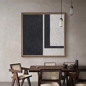 preiswerte Abstrakte Gemälde-Ölgemälde handgemachtes beiges Wabi Sabi Ölgemälde handgemalte Wandkunst schwarz beige abstraktes Gemälde großes schwarzes minimalistisches Wandkunst beige strukturiertes Leinwandgemälde neutrales
