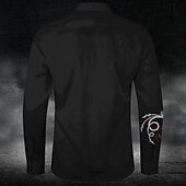 economico Giorno dei Morti Costume-Floreale Teschi Informale Affari casual Per uomo Camicie Camicia con bottoni Manica lunga Da sera Attività commerciale Giornaliero Autunno Inverno Primavera estate Colletto Abbottonare Stampa 3D