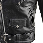 preiswerte Lederjacken-Herren Kunstlederjacke übergangsjacke Mantel Bikerjacke Täglich Outdoorbekleidung Winddicht Tasche Frühling &amp; Herbst Einfach Punk Lässig Revers Regulär Schwarz Wein Blau Braun Jacken