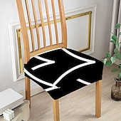 levne Potah na jídelní židli-potah sedáku kuchyňské židle polyesterové potahy s geometrickým potiskem