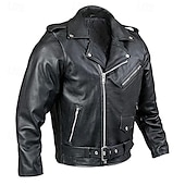 preiswerte Lederjacken-Herren Kunstlederjacke übergangsjacke Mantel Bikerjacke Täglich Outdoorbekleidung Winddicht Tasche Frühling &amp; Herbst Einfach Punk Lässig Revers Regulär Schwarz Wein Blau Braun Jacken
