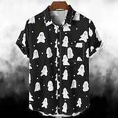 abordables Camisas-Víspera de Todos los Santos Calavera Calabaza Camisas hawaianas Camisa hawaiana Estampado Para Hombre Adulto Víspera de Todos los Santos Carnaval Mascarada Impresión 3D Fiesta Víspera de Todos los