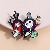 billige Tilbehør-natt før jul emaljenål - kreativ søt jack sally gaver til fans tegneserienål til klær ryggsekk bag lue samling