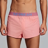 preiswerte Boxershorts für Herren-Herren 1 pc Unterwäsche Boxer Boxer-Shorts 100% Baumwolle Atmungsaktiv Weich Komfortabel Buchstabe Mittlere Hüfthöhe Schwarz Rosa