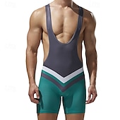 levne Pánské šortky, punčocháče a kalhoty-Pánské Wrestling Suit Kombinéza pro tvarování postavy Stahovací spodní prádlo Prodyšné Rychleschnoucí High Stretch Léto Jaro Polyester Venkovní Chůze Běhání Oranžová Zelená