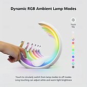 お買い得  スマートライト-LEDスマートライト 磁気5-in-1ワイヤレス充電器 タッチウェイクアップ機能付きムーンライトランプ ヘッドフォン、携帯電話、スマートウォッチのワイヤレス充電をサポート