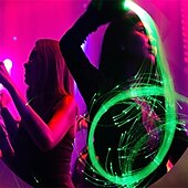 cheap Novelties-Colorful LED Dancing Flash Fiber Optic Whip Night Scene Christmas Atmosphere Props 360 Degree Rotating Dance Whip