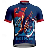 levne Pánské dresy-Pánské Cyklodres Krátký rukáv Kolo Tričko Dres se 3 zadními kapsami Horská cyklistika Prodyšné Rychleschnoucí Anatomický design Odvod Námořnická modř Modrá Grafika Sportovní Oblečení