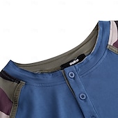billiga Casual Henley T-shirt-Herr Henleytröja T-tröja Färgblock Henley Utomhus Ledigt Kortärmad Knapp Kläder Mode Designer Bekväm