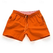 billige svømmeshorts for menn-Herre Surfeshorts Badeshorts Snorer Elastisk midje Elastisk snordesign Ensfarget Hurtigtørkende Sport Kort Daglig Ut på byen Strand Gatemote Fritid Svart Hvit Mikroelastisk
