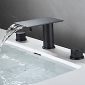 billige Baderomskraner-Vaskekran for baderom - Foss galvanisert Montere Utsiden Enkelt håndtak tre hullBath Taps