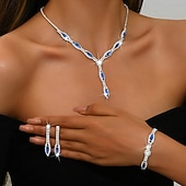 halpa Korusetit-Korusetti 4kpl Tekojalokivi Metalliseos Korvakorut Kaulakorut rannekorut Naisten Tyylikäs söpö tyyli siro Geometrinen Geometrinen Korusetti Käyttötarkoitus Häät Vuosipäivä Ystävänpäivä