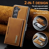 baratos Capa Samsung-telefone Capinha Para Samsung Galaxy Dobra Z 7 Dobra Z 6 Z Fold 5 Z Fold 4 Z Fold 3 Capa traseira Com Suporte Destacável Magnética Retro TPU PC Couro PU
