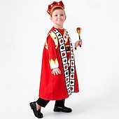 abordables Disfraces para parejas y grupos-Alice in Wonderland Cuento de hadas Rey de corazones Disfraces familiares de grupo de Halloween Niños Adulto Hombre Chico Disfraces de Temas de Películas y Televisión Rendimiento Víspera de Todos los