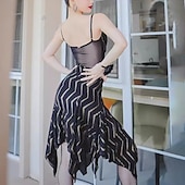 voordelige Latin danskleding-Latin Salsa Dance Kleding Uitgehold Gesplitst Dames Prestatie Opleiding Mouwloos Netstof
