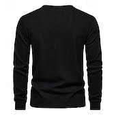 abordables Camiseta informal tipo henley-Hombre Camiseta con botones Camiseta Henley Shirt Tee Manga Larga Henley Primavera &amp; Otoño Plano Moda Design Básico Vacaciones Calle Noche Negro Blanco Gris oscuro Camiseta superior para hombre