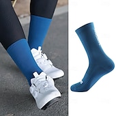 abordables Calcetines de ciclismo-Calcetines deportivos reflectantes para ciclismo Wosawe, calcetines deportivos de ciclismo de carretera hasta la mitad de la pantorrilla, modelos para hombres y mujeres, calcetines de ciclismo de ocio